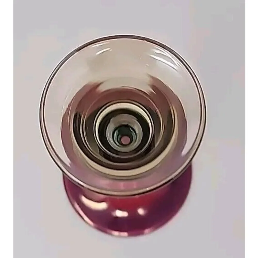 Krosno Poland Candlestick Iridescent Hand-Blown Glass w Sticker 6
